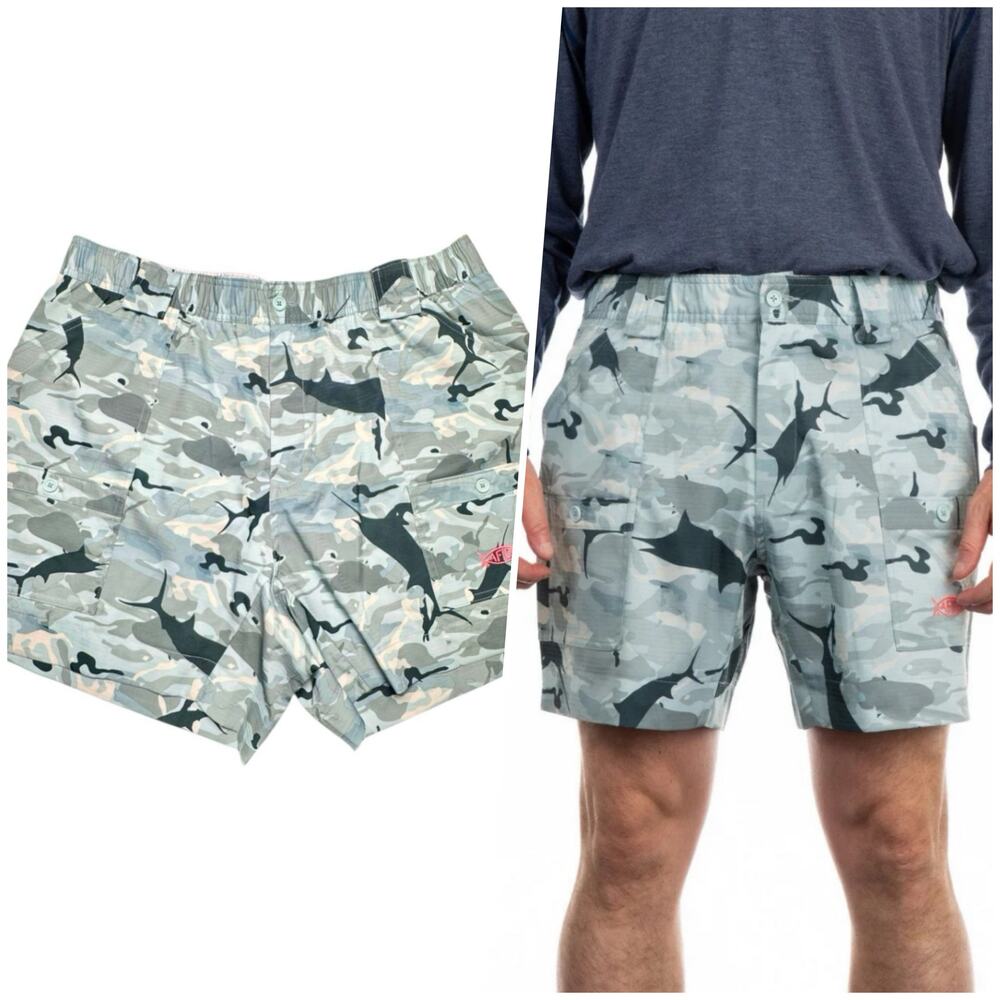 AFTCO | Men | The Original Camo 6 Inch Outdoor Utility Fishing Shorts | Size 42